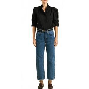 NEW TROVATA noah button-down blouse in black